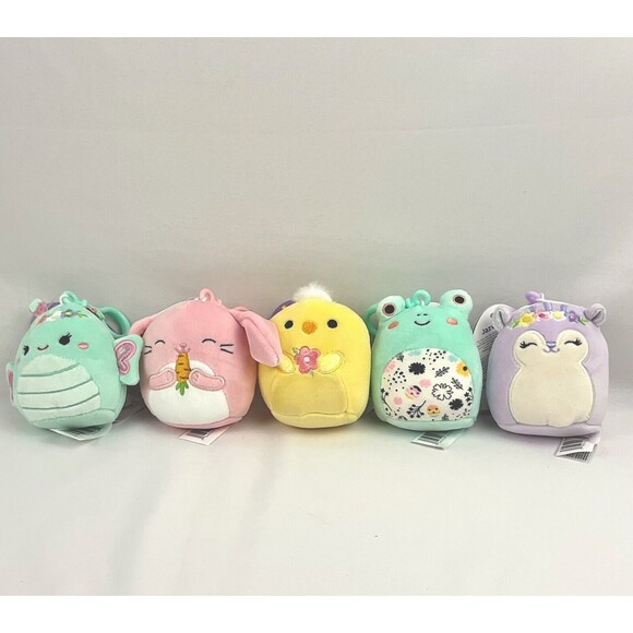 Squishmallows 2024 Easter Squad Clips 3.5 inch Bunny Butterfly Plush Set Of 5 - Picture 4 of 6